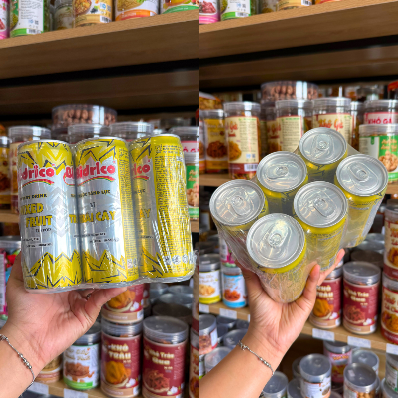 Bỏ sỉ set 6 Lon Nước Tăng Lực Bidrico Vị Trái Cây - Nước Ngọt Bidrico Trái Cây (325ml/Lon) Bỏ sỉ set 6 Lon Nước Tăng Lực Bidrico Vị Trái Cây - Nước Ngọt Bidrico Trái Cây (325ml/Lon)