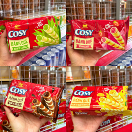Bánh Quế Cosy (Vị Kem Lá Dứa, Vị Socola, Vị Dâu, Xoài Xí Muội) - Bánh Kinh Đô Cosy 117.6/Túi - BOQ01