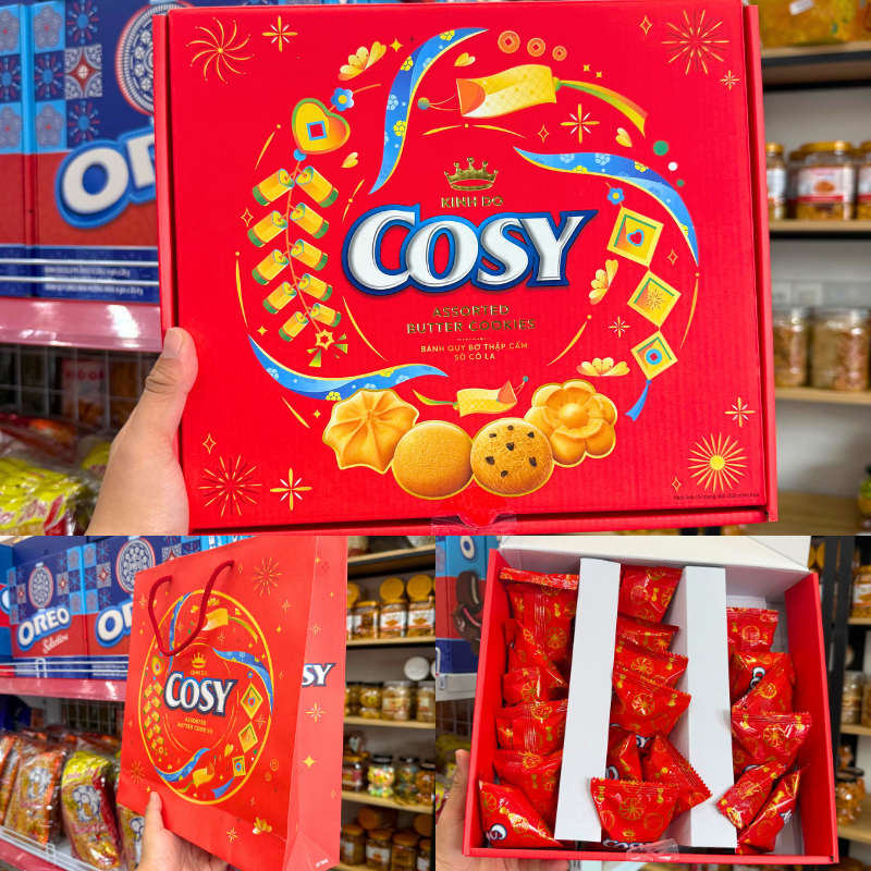 Bánh Cosy Kinh Đô - Bánh Quy Bơ Thập Cẩm Socola 315g (21 Gói x 15g) - (Kèm Túi) Bánh Cosy Kinh Đô - Bánh Quy Bơ Thập Cẩm Socola 315g (21 Gói x 15g) - (Kèm Túi)