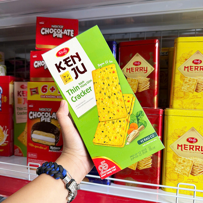 Phân phối bánh Quy Rau Củ RICHY KENJU Bánh Mỏng Giòn 168gr Phân phối bánh Quy Rau Củ RICHY KENJU Bánh Mỏng Giòn 168gr