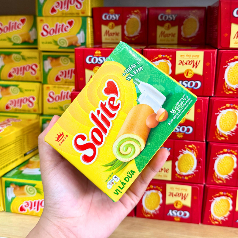 Bánh Solite Cuộn Kem Vị Lá Dứa 36g Bánh Solite Cuộn Kem Vị Lá Dứa 36g