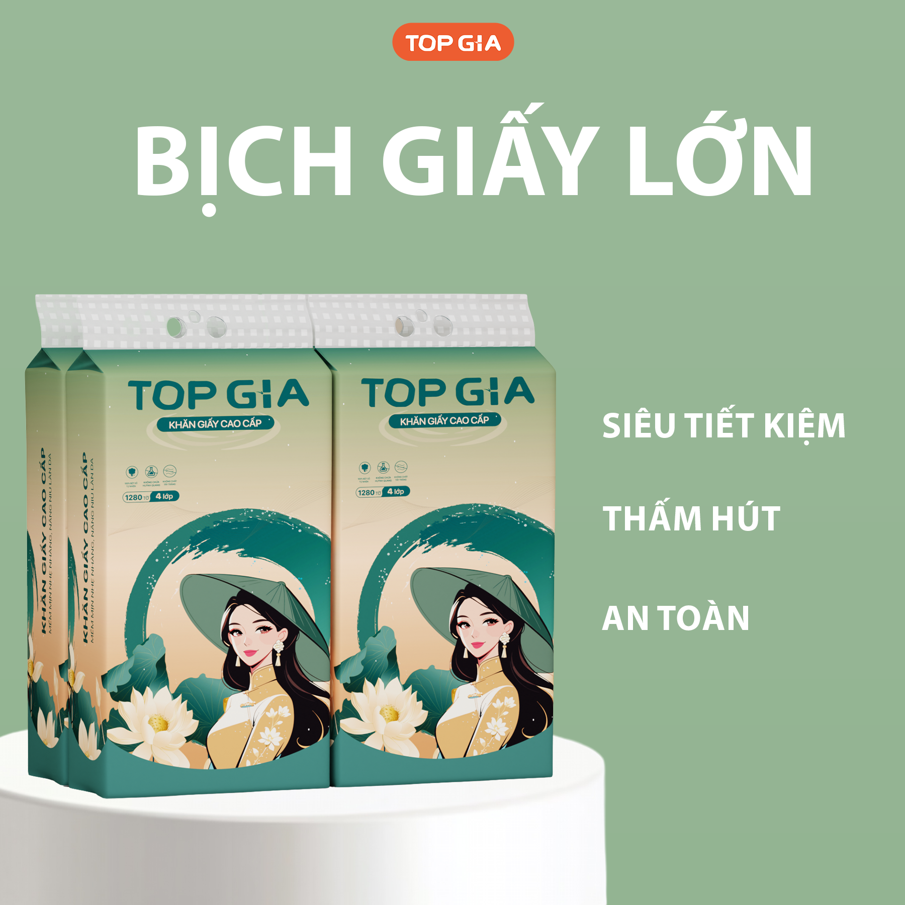 1 Thùng 4 Bịch Giấy Rút Đáy Topgia Sắc Việt 1 Thùng 4 Bịch Giấy Rút Đáy Topgia Sắc Việt