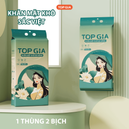1 Thùng 2 Bịch Khăn Mặt Khô TOPGIA Sắc Việt - TOPGIASVTHUNG2