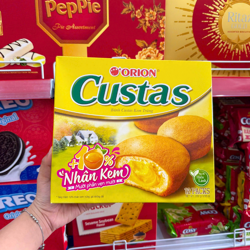 Phân phối bánh Custas Nhân Kem Trứng - Hộp 12 Gói Phân phối bánh Custas Nhân Kem Trứng - Hộp 12 Gói