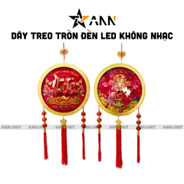 Dây Treo Tròn Đèn Led Không Nhạc Trang Trí Tết - Dây Treo Đèn Tròn Chữ Lộc/Ông Thần Tài - DTDT01