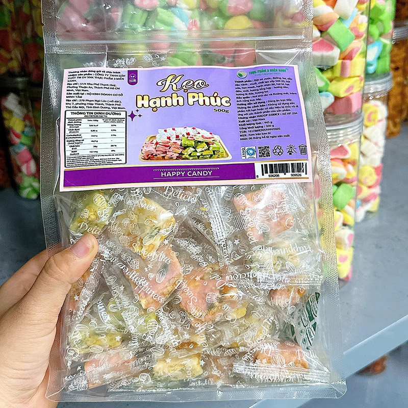 Phân phối kẹo Hạnh Phúc Túi Zip 500g Phân phối kẹo Hạnh Phúc Túi Zip 500g