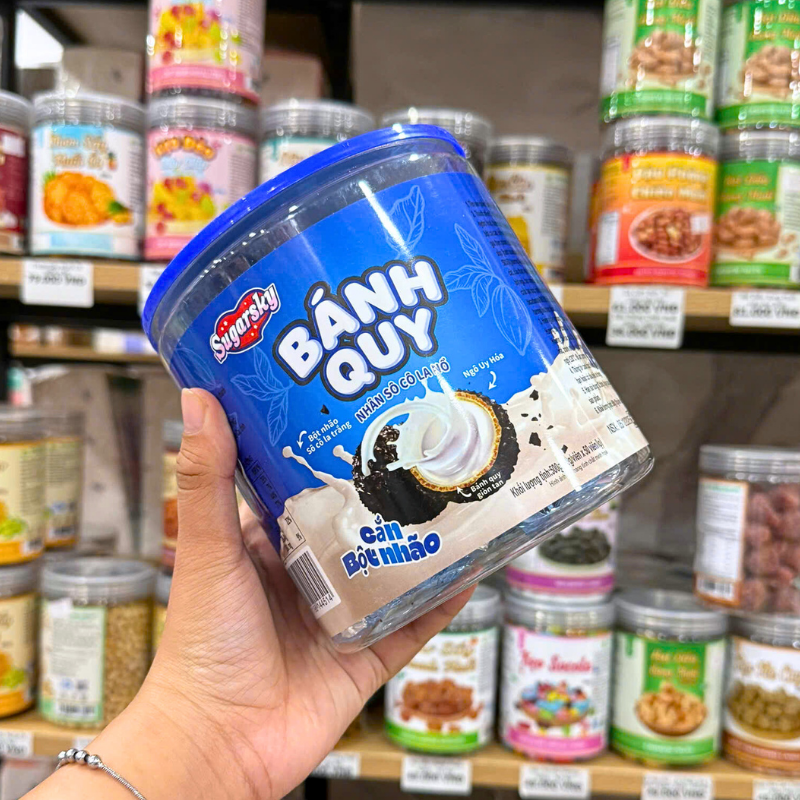 Giá sỉ bánh Quy Nhân Socola Nổ Cắn Bột Nhão Sugarsky 500g Giá sỉ bánh Quy Nhân Socola Nổ Cắn Bột Nhão Sugarsky 500g