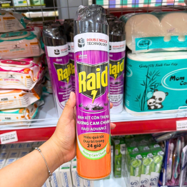 Xịt Côn Trùng RAID Hương Cam Chanh 520ml - XCTRHCC520ML