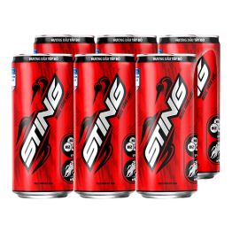 1 Lốc 6 Lon Nước Ngọt Sting Hương Dâu Tây Đỏ 320ml - STINGLON1LOC