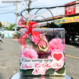 Set Giỏ Quà Nước Hoa Charme So Sexy Mùi Nữ 100ml Phiên Bản Mới 2025 - Túi Trong Vuông Có Đèn Đom Đóm Lót Giấy Rơm Thắt Nơ Xinh Xắn Nhiều Màu - SETQUACHARME24