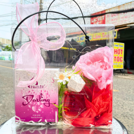 Set Quà Tặng Nước Hoa Charme Darling Mùi Nữ 50ml Hương Ngọt Ngào Quyến Rũ - Túi Trong Vuông Có Đèn Đom Đóm Lót Giấy Rơm Thắt Nơ Xinh Xắn Nhiều Màu - SETQUACHARME41