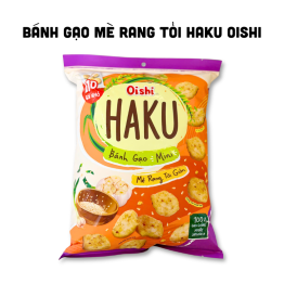Bánh Gạo Mini Oishi Haku Mè Rang Tỏi Giòn 150g - 8934803060423