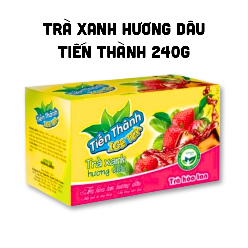 Giá sỉ trà Xanh Hoà Tan Tiến Thành Hương Dâu 240g Giá sỉ trà Xanh Hoà Tan Tiến Thành Hương Dâu 240g