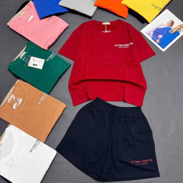 Đồ Bộ Nữ Áo Cổ Tròn Tay Ngắn Quần Đùi Vải Cotton Mịn Mát Size 45-62kg - DBOR0003