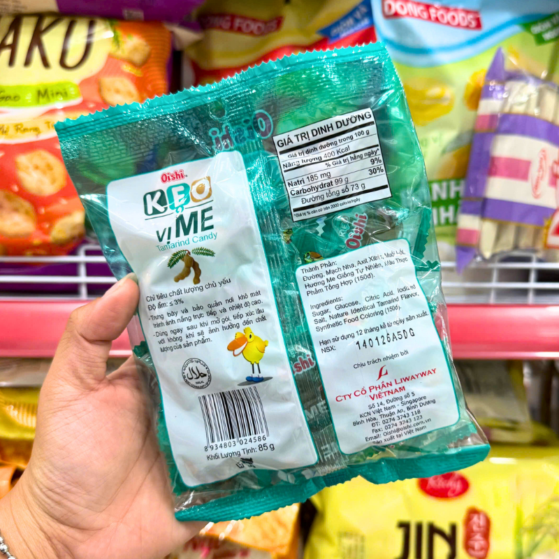 Bỏ sỉ kẹo Cứng OISHI Vị Me 85g - Bịch Xanh Rêu Bỏ sỉ kẹo Cứng OISHI Vị Me 85g - Bịch Xanh Rêu