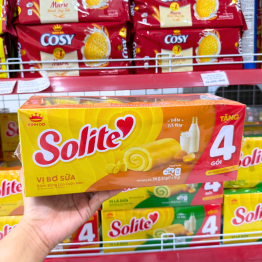 Bánh Bông Lan Cuộn Solite Vị Bơ Sữa Hộp Giấy Lớn 396g - 8934680042871