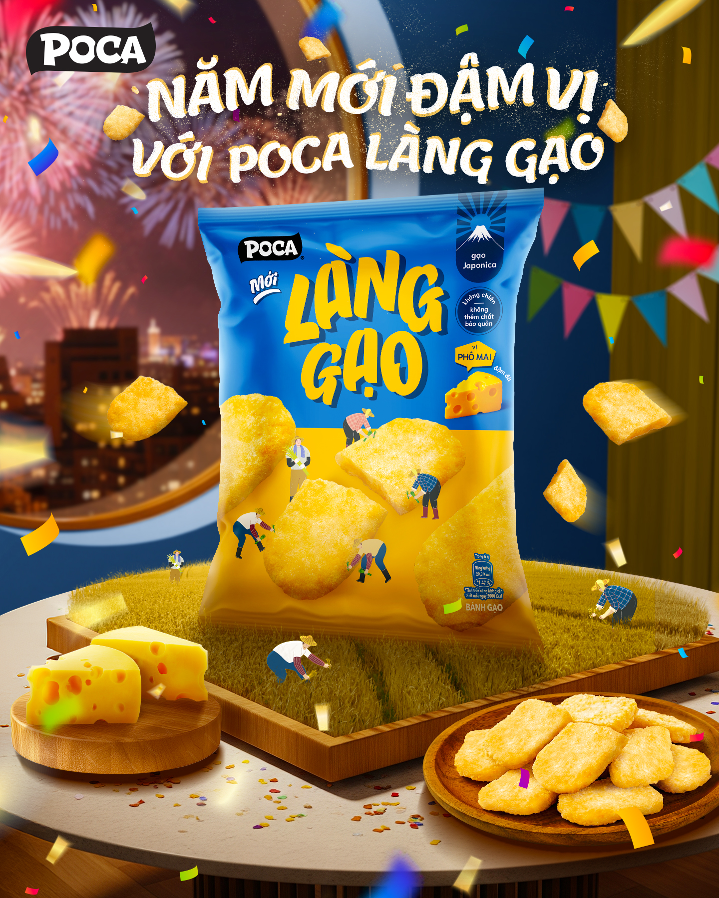 Bánh Gạo Poca Làng Gạo Vị Phô Mai 108g - Bịch Xanh Dương Bánh Gạo Poca Làng Gạo Vị Phô Mai 108g - Bịch Xanh Dương
