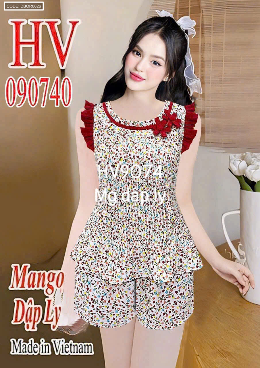 Đồ Bộ Nữ Mặt Nhà HV9074 Dập Ly Đồ Bộ Nữ Mặt Nhà HV9074 Dập Ly