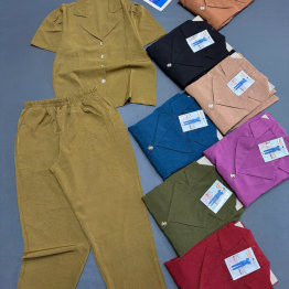 Đồ Bộ Nữ Tay Ngắn Quần Dài TV 4010 Chất Lụa Gãy dài - DBOR0034