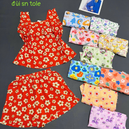 Đồ bộ nữ sát nách quần đùi DD 80533 đùi sn tole - DBOR0040