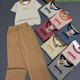 Đồ bộ tay ngắn quần suông XS 1561-1060 chất cotton - DBOR0042