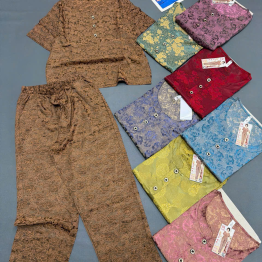 Đồ bộ nữ tay ngắn quần dài trung niên chất xịn nhiều size Hk 4555 - DBOR0047