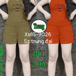 Đồ bộ sát nách quần đùi thêu chữ Xs85-9026 - DBOR0059