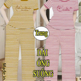 Đồ bộ nữ tay ngắn quần ống suông sọc - DBOR0068