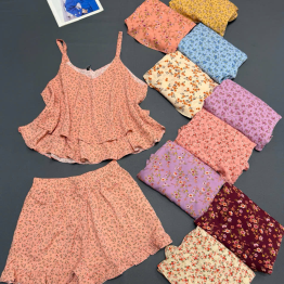 Đồ bộ nữ sát nách 2 dây quần đùi chất mango Dd 95539 - DBOR0085