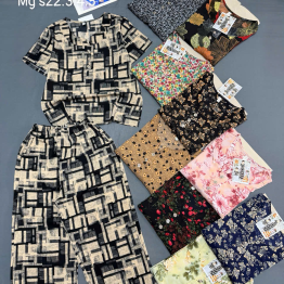 Đồ bộ nữ trung niên ống rộng MT 05268 chất mango - DBOR0087