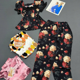 Đồ bộ nữ tay con quần dài áo xếp ly KU1526 - DBOR0099