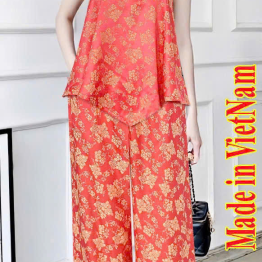 Đồ bộ nữ 2 dây quần dài gấm 2 da xịn Max 68125 - DBOR0102