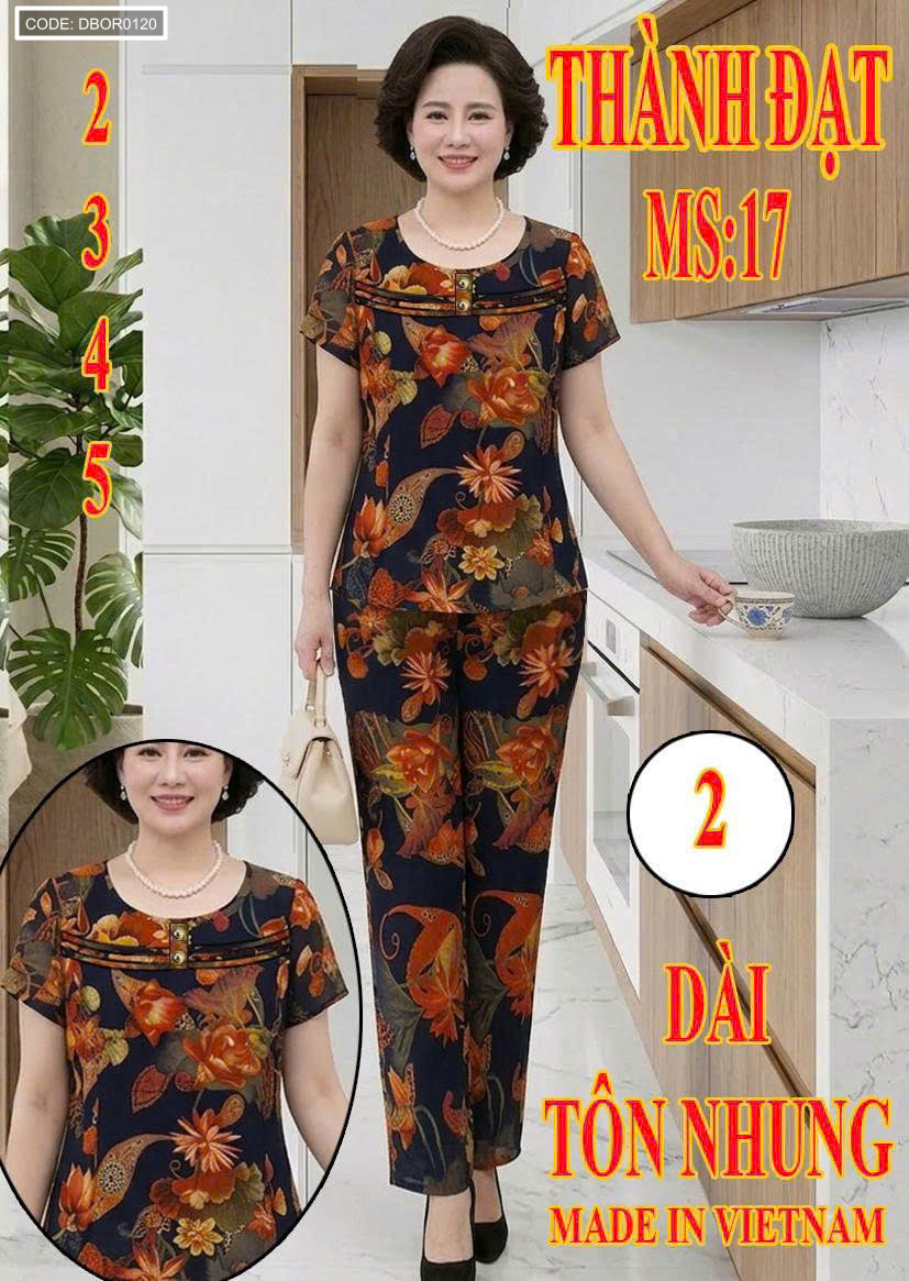 Phân phối đồ bộ nữ áo tay ngắn quần dài vải tole nhung TĐ-1726 Phân phối đồ bộ nữ áo tay ngắn quần dài vải tole nhung TĐ-1726