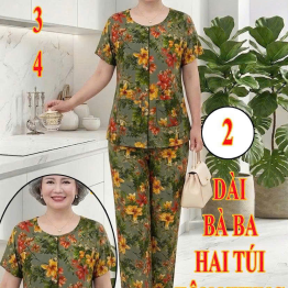 Đồ bộ áo bà ba tay ngắn quần dài Thành Đạt TD 234 - DBOR0122