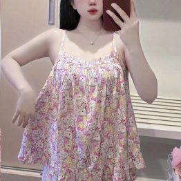 Đồ bộ nữ quần đùi 2 dây vải tole DD-8568 - DBOR0134