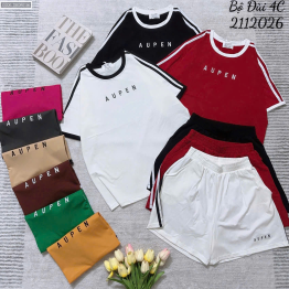 Đồ bộ nữ tay ngắn quần đùi in chữ YM-2026 - DBOR0136