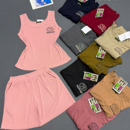 Đồ bộ mặt nhà sát nách quần đùi Xs 859084 chất thun 2 da - DBOR0170