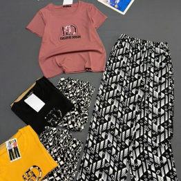 Đồ bộ nữ tay ngắn quần dài suông KH-05411 - DBOR0176