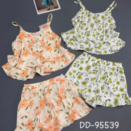 Đồ bộ nữ 2 dây quần đùi hoa vải mango DD-95539 - DBOR0180