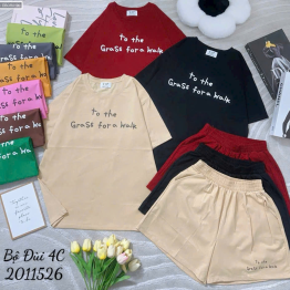 Đồ bộ nữ áo tay ngắn quần đùi chất cotton xịn YM-1526 - DBOR0190