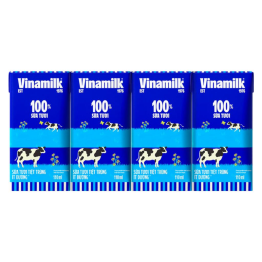 1 Lốc 4 Hộp Sữa Tươi Tiệt Trùng VINAMILK Ít Đường 110ml/Hộp - 8934673581325