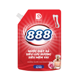 Nước Giặt Xả Cao Cấp 888 D-Shining Hương Nước Hoa 3,2kg - Túi Màu Đỏ - 8938539891818