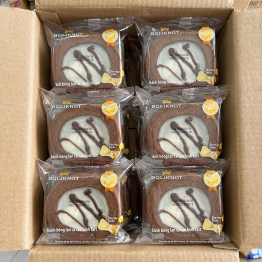 1 Thùng Bánh Bông Lan BOWKNOT Cacao Hình Tart - Thùng 24 Cái - 6973818471130THUNG