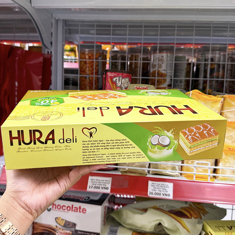 Chuyên sỉ bánh Bông Lan Bibica Hura Deli Hương Cốm Dừa 336g (12 Gói x 28g) Chuyên sỉ bánh Bông Lan Bibica Hura Deli Hương Cốm Dừa 336g (12 Gói x 28g)
