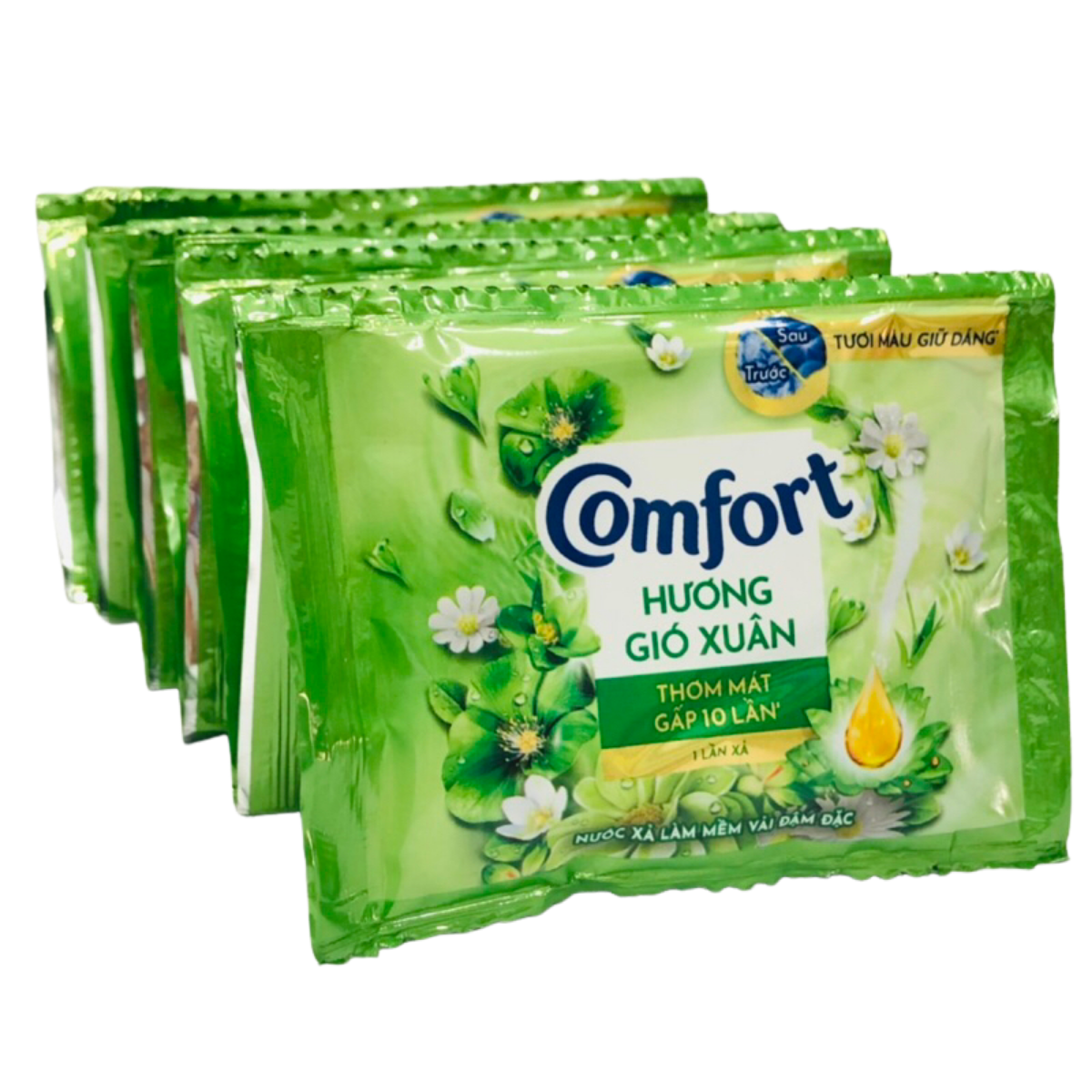 Dây 12 Gói Nước Xả Vải Comfort Hương Gió Xuân Thơm Mát 18ml/Gói - Màu Xanh Lá Dây 12 Gói Nước Xả Vải Comfort Hương Gió Xuân Thơm Mát 18ml/Gói - Màu Xanh Lá