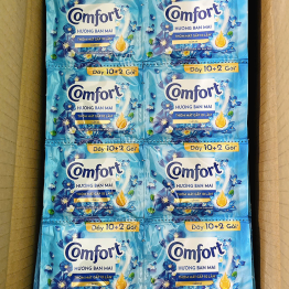 Dây 12 Gói Nước Xả Vải Comfort Hương Ban Mai Thơm Mát 18ml/Gói - Màu Xanh Biển - 8934868150374