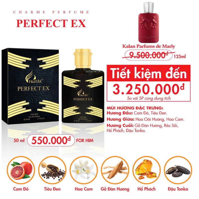 Chuyên sỉ nước Hoa Nam Charme Perfect Ex 50ml - Hương Thơm Sang Trọng Lịch Lãm Chuyên sỉ nước Hoa Nam Charme Perfect Ex 50ml - Hương Thơm Sang Trọng Lịch Lãm