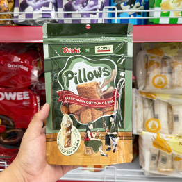 Bánh Quy Nhân Kem OISHI PILLOWS + Cộng Cà Phê Vị Cốt Dừa Cà Phê 80g - 8934803052053