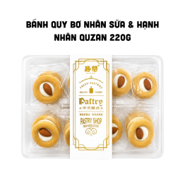Bánh Quy Bơ Nhân Sữa & Hạnh Nhân Quzan 220g - 6978245501245