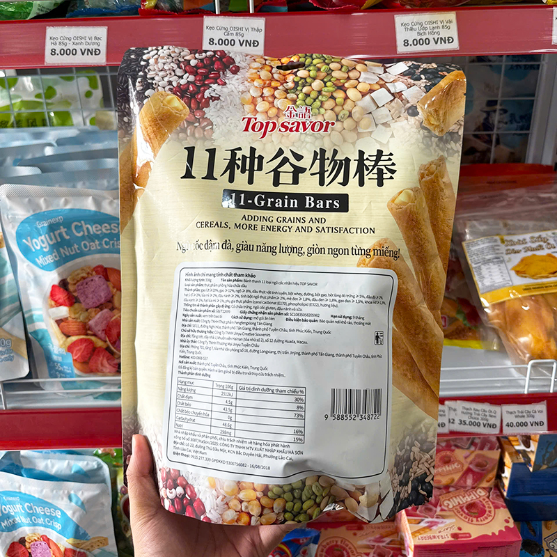 Bánh Ngũ Cốc Topsavor 11 Loại Ngũ Cốc Vị Truyền Thống 338g Bánh Ngũ Cốc Topsavor 11 Loại Ngũ Cốc Vị Truyền Thống 338g